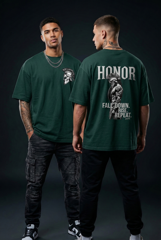 Spartan back print GREEN tee