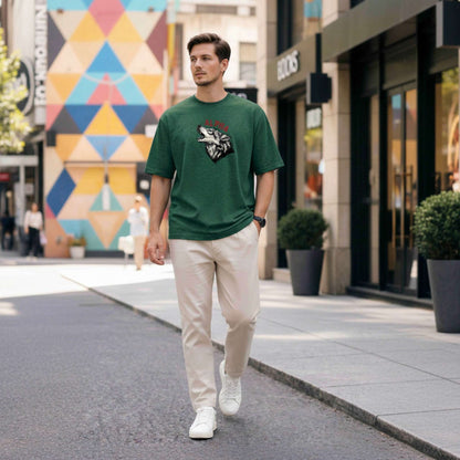 ALPHA WOLF OVERSIZED TSHIRT STAYRAW GREEN