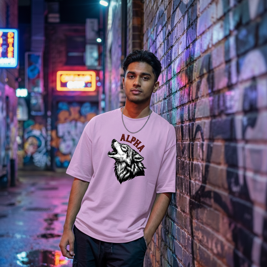 ALPHA WOLF OVERSIZED TSHIRT STAYRAW LAVENDER