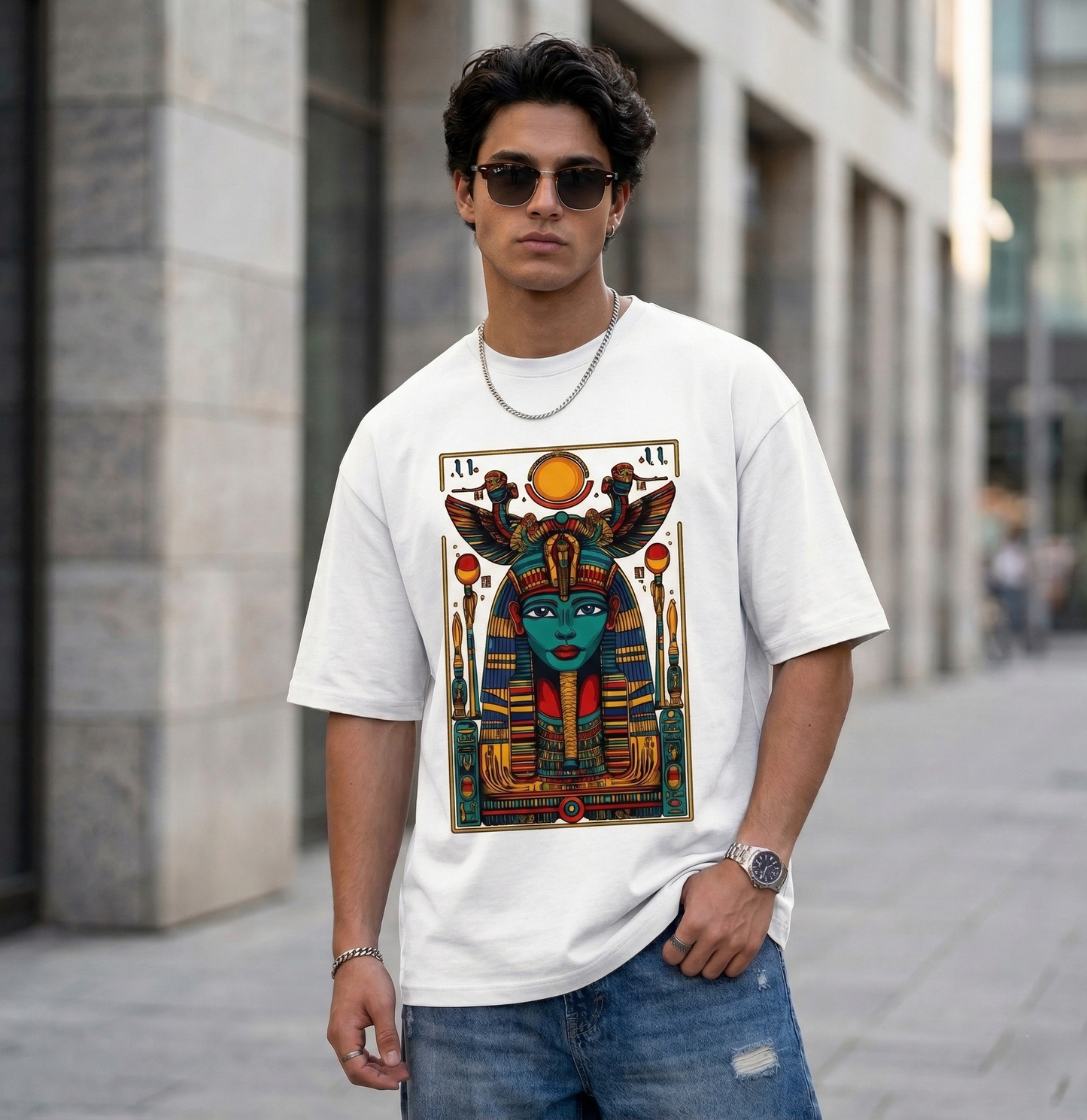 Ancient Egyptian Queen Graphic Oversized T-Shirt – Premium Streetwear Cotton Tee (Unisex)