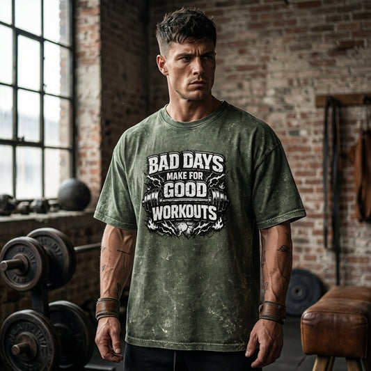 Bad Days Gym Oversized Acid Wash Gym Oversize T-Shirt