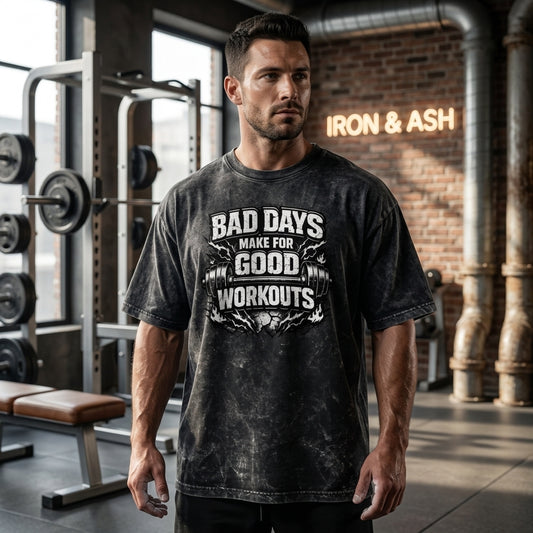 Bad Days Gym Oversized Acid Wash Gym Oversize T-Shirt