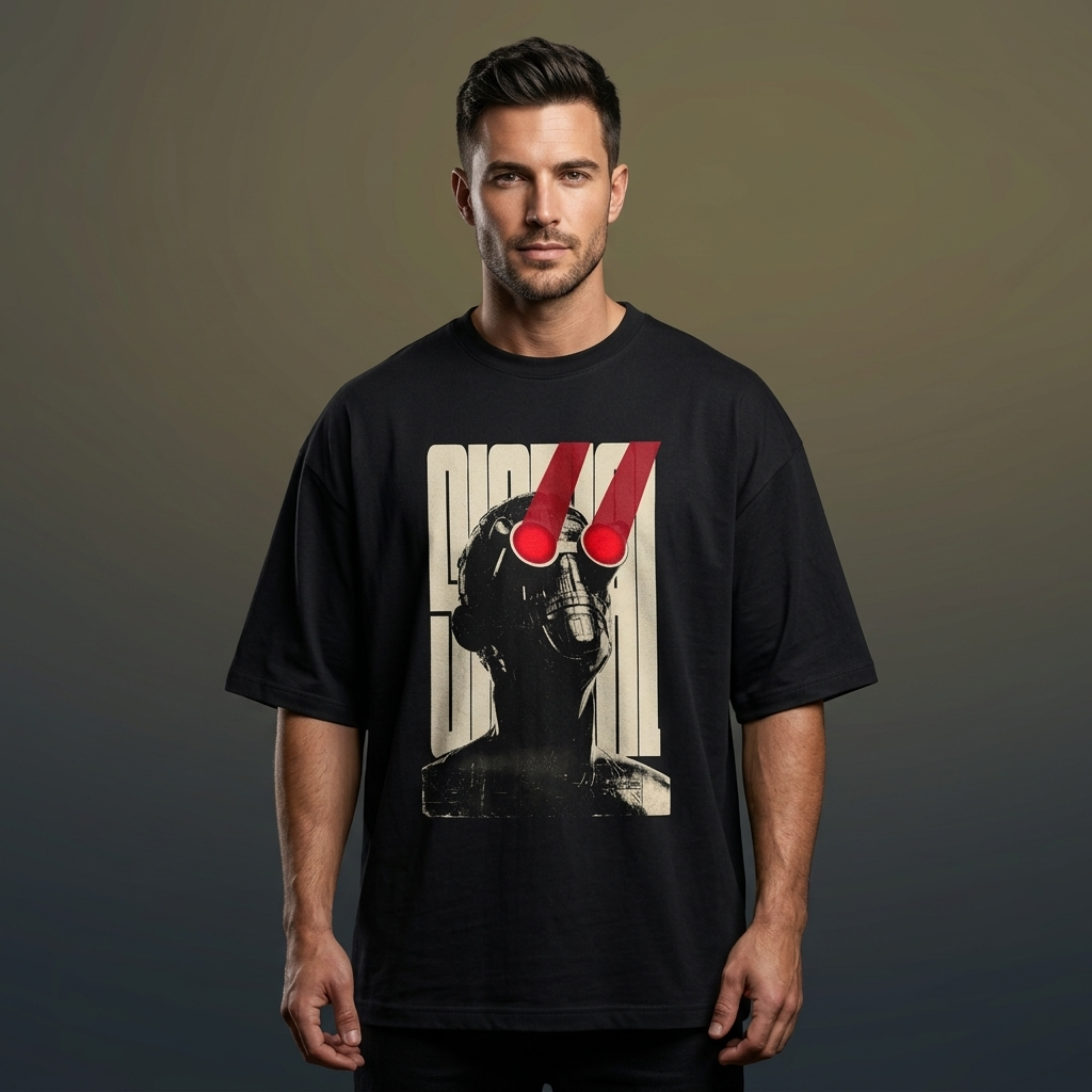 Cyber Vision Oversized T-Shirt black