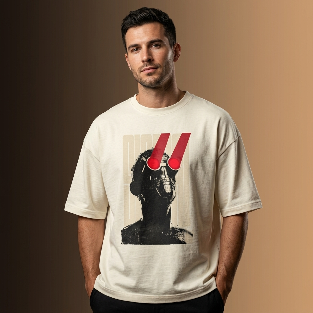 Cyber Vision Oversized T-Shirt off white