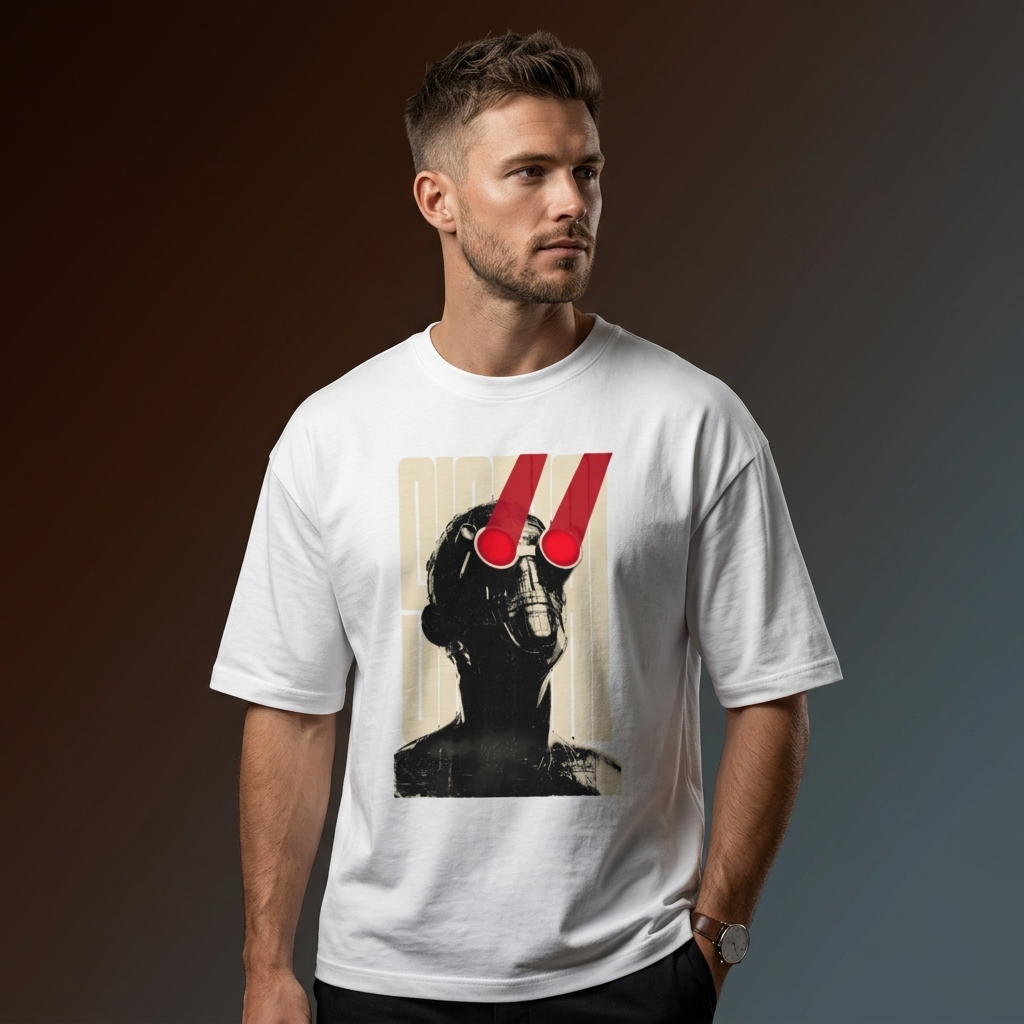 Cyber Vision Oversized T-Shirt white