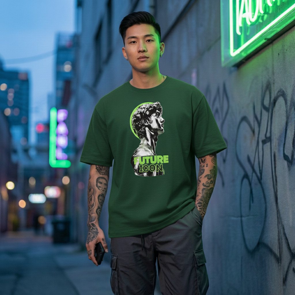 FUTURE ICON OVERSIZED TSHIRT STAYRAW GREEN