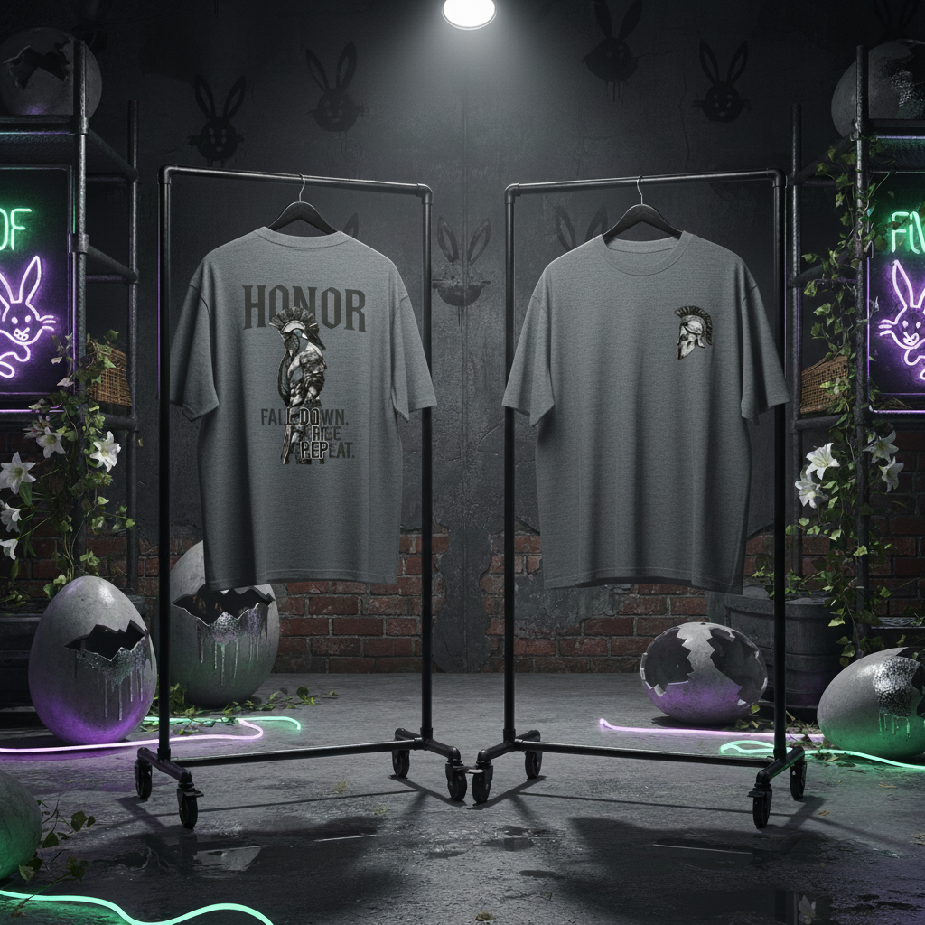 Honor graphic back print t-shirt GREY