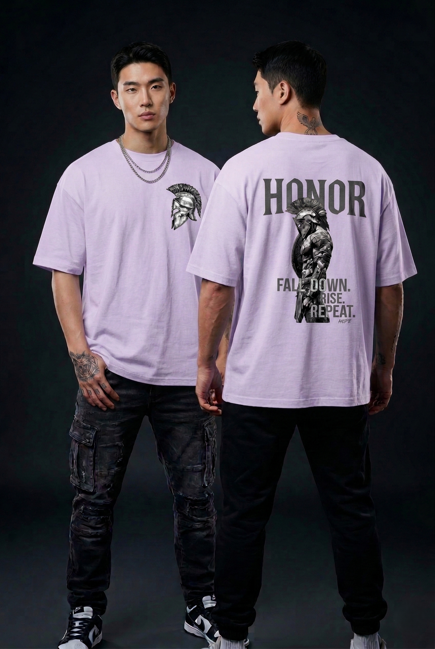 Honor graphic back print t-shirt LAVENDER