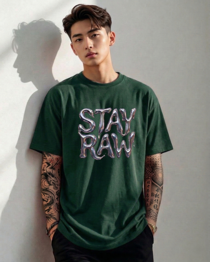 Heavyweight Chrome Graphic Oversized Tee STAYRAW