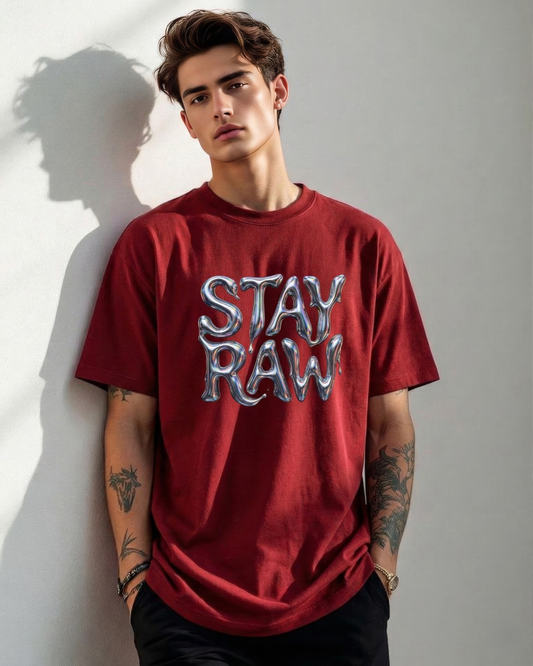 Heavyweight Chrome Graphic Oversized Tee STAYRAW