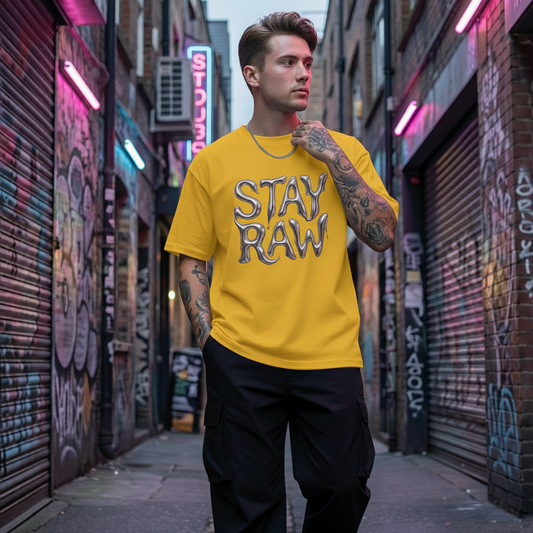 Heavyweight Chrome Graphic Oversized Tee STAYRAW