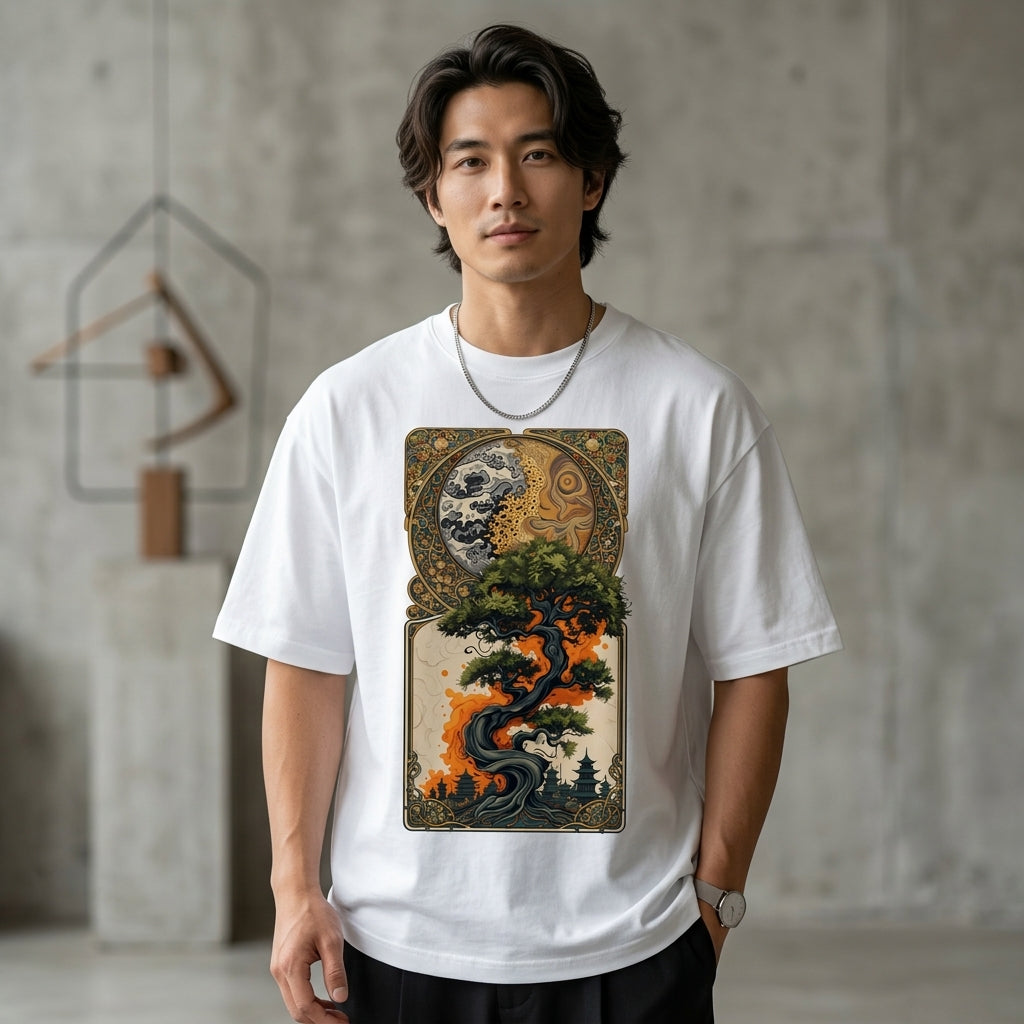 Japanese bonsai tree oversized t-shirt design