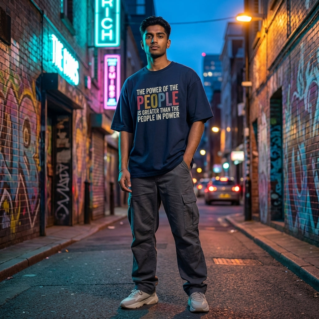 Multicolor statement quote streetwear t-shirt design